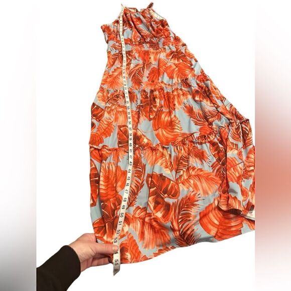 VICI MAISON TARA Tropical Halter Tiered Max Dress Size 16 - Picture 14 of 15